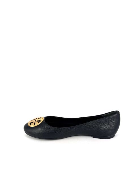 Ballerines en Cuir  Chelsea Flat noir/doré