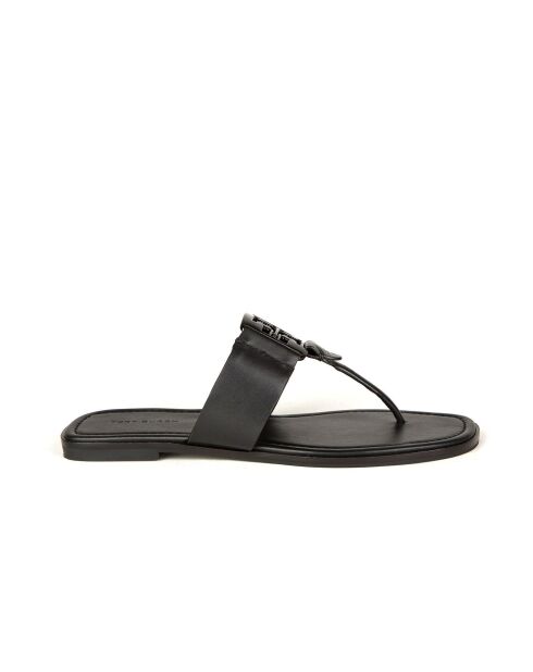 Sandali bassi in pelle nera Georgia