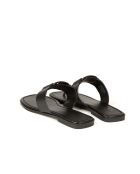 Sandali bassi in pelle nera Georgia