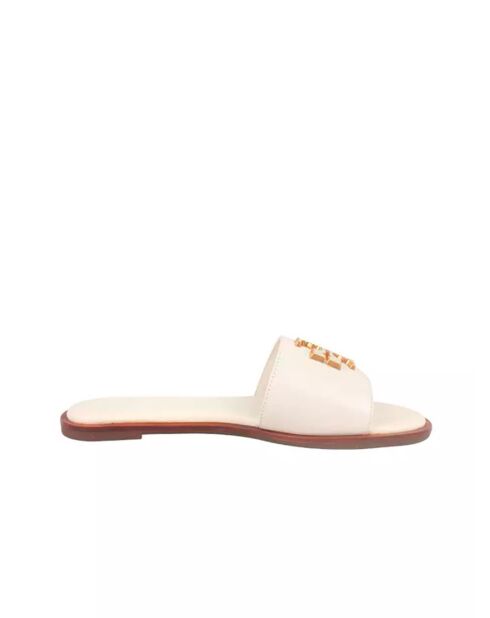 Everly Slide leren sandalen in gebroken wit