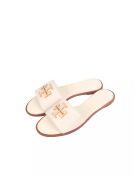 Everly Slide leren sandalen in gebroken wit