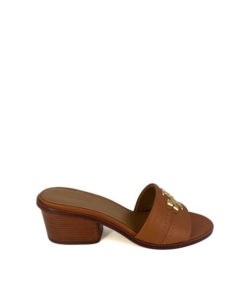 Everly bruine leren sandalen met hak