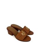 Everly bruine leren sandalen met hak