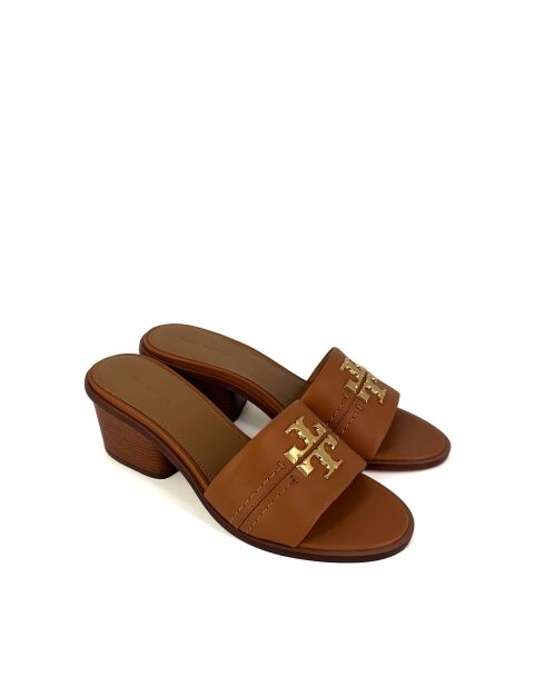 Everly bruine leren sandalen met hak