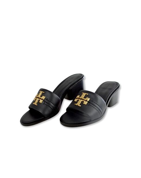 Everly zwarte leren sandalen met hak