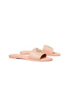 Everly Slide sandalen van koraal/goud leer