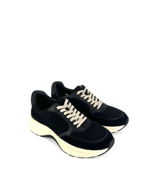 Zwarte leren sneakers