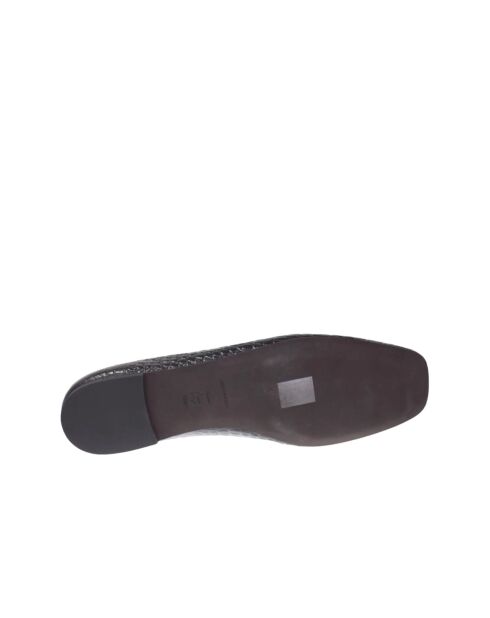 Ballerines en Cuir Géorgie croco noires