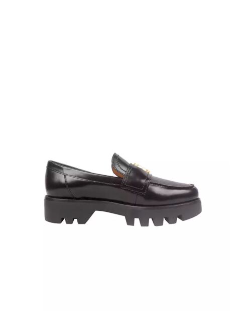 Mocassins épais en Cuir Mini Everly noirs