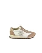 Sneakers aus Nylon im Vintage-Look in Weiß/Cremefarben/Lino/Taupe