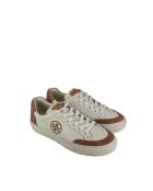 Baskets en Cuir blocs de couleur marron/blanc