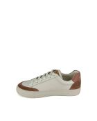 Baskets en Cuir blocs de couleur marron/blanc