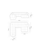 Maurice modulaire panoramische hoekbank rechts donkerbeige - 335x245x70 cm