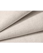 Cama cómoda Cameron de terciopelo beige con cabecero - 226x186x95 cm