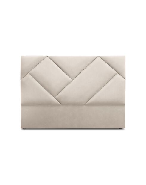 Cabecero Alpilles de terciopelo beige claro - 160x8x120 cm