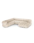 Hellbeiges Maurice Velvet Modulares Panorama-Ecksofa rechts - 335x245x70 cm
