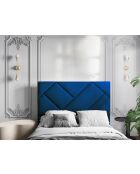 Tête de lit en velours Alpilles bleu roi - 200x8x120 cm