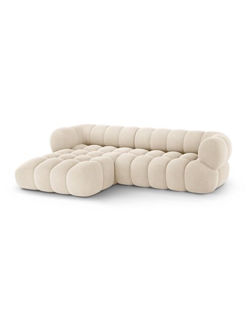 Maurice Modulares rechtes Ecksofa aus Samt hellbeige - 270x165x70 cm