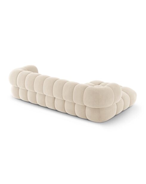 Maurice Modulares rechtes Ecksofa aus Samt hellbeige - 270x165x70 cm