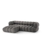 Maurice graues modulares rechtes Ecksofa aus Samt - 270x165x70 cm