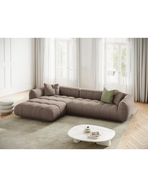 Julia Cappuccino modulares rechtes Ecksofa - 295x170x68 cm
