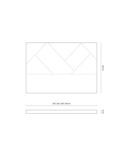 Alpilles Kopfteil aus Samt mit Dschungelmuster - 180x8x120 cm
