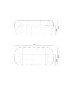 Sofa van chocoladefluweel Maurice - 210x95x70 cm