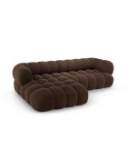 Sofá modular de terciopelo derecho Maurice chocolate - 270x165x70 cm