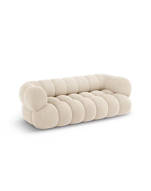 Samtsofa Maurice hellbeige - 210x95x70 cm