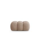 Pouf velours Maurice beige foncé - 95x95x40 cm