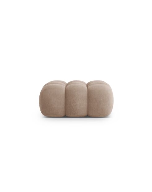 Pouf velours Maurice beige foncé - 95x95x40 cm