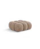 Pouf velours Maurice beige foncé - 95x95x40 cm