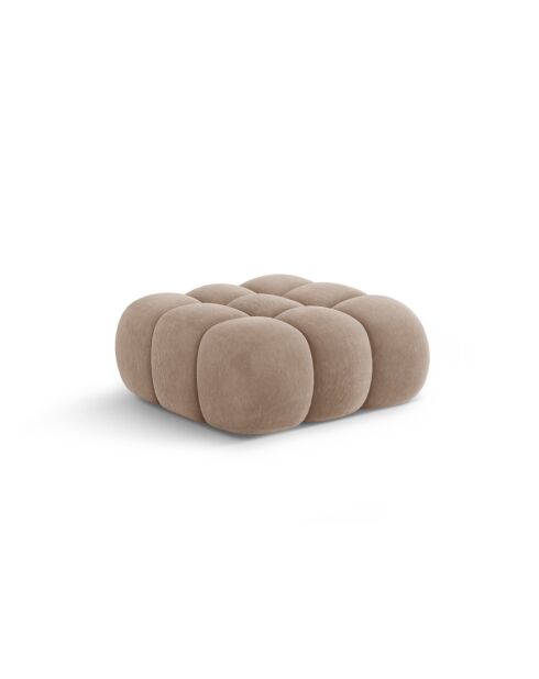 Pouf velours Maurice beige foncé - 95x95x40 cm
