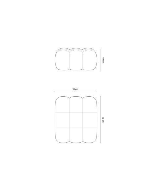 Pouf velours Maurice beige foncé - 95x95x40 cm