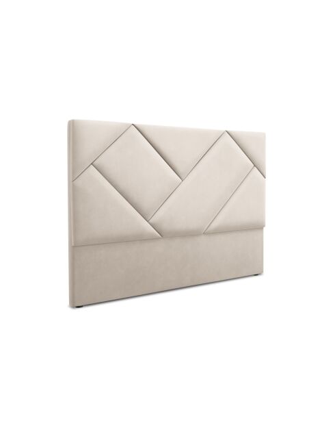 Testiera in velluto Alpilles beige chiaro - 200x8x120 cm