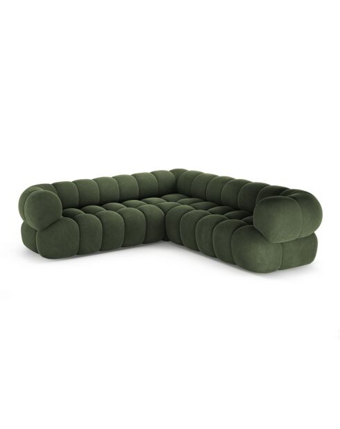 Maurice grünes modulares Ecksofa aus Samt - 245x245x70 cm