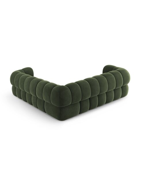Maurice grünes modulares Ecksofa aus Samt - 245x245x70 cm