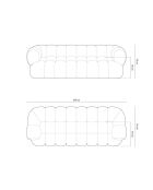 Canapé modulaire velours Maurice vert - 240x95x70 cm