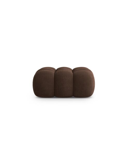 Pouf velours Maurice chocolat - 95x95x40 cm