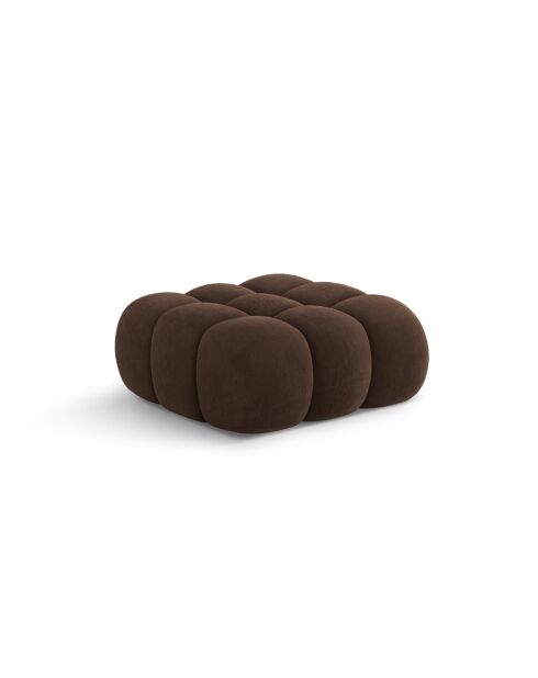 Pouf velours Maurice chocolat - 95x95x40 cm