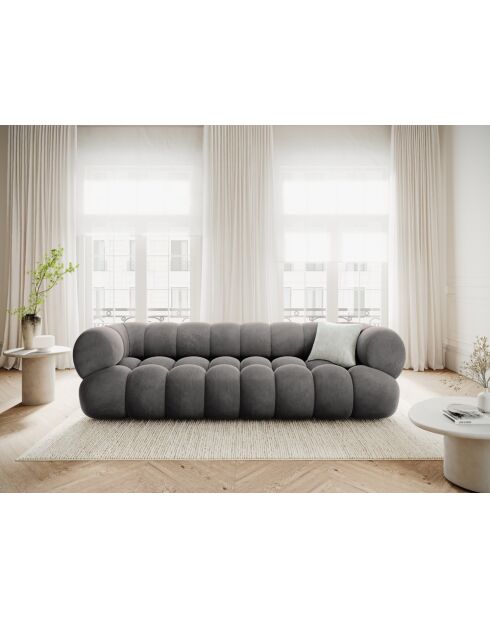 Modulares Sofa Maurice aus grauem Samt - 240x95x70 cm