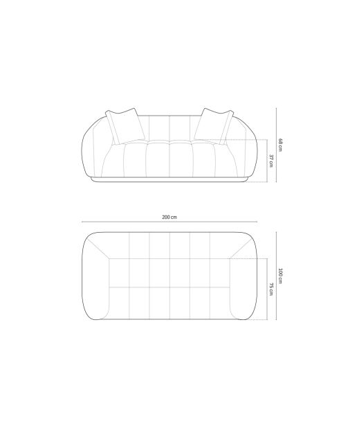 Julia Graphitsofa - 200x100x68 cm