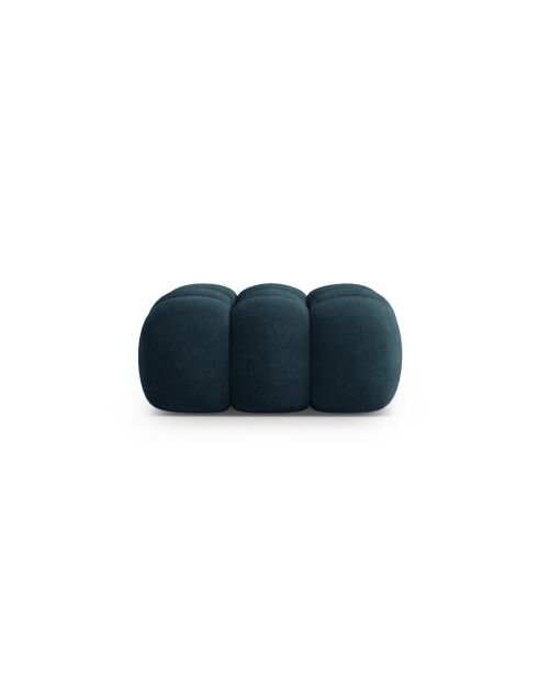 Pouf velours Maurice pétrole profond - 95x95x40 cm