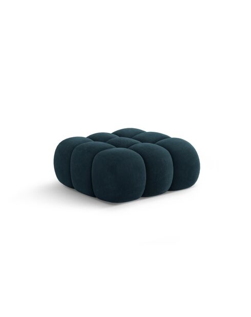 Pouf velours Maurice pétrole profond - 95x95x40 cm
