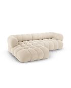 Sofá modular Maurice de terciopelo izquierdo beige claro - 270x165x70 cm