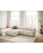 Sofá modular Maurice de terciopelo izquierdo beige claro - 270x165x70 cm