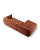 Canapé d'angle gauche modulaire Julia brique - 295x170x68 cm