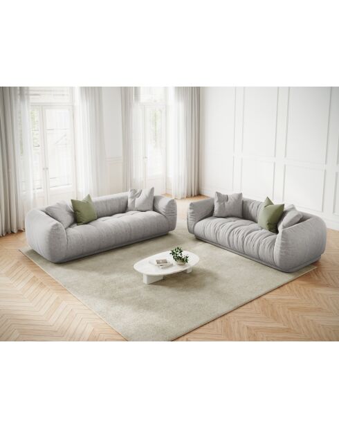 Julia hellgraues Sofa - 200x100x68 cm