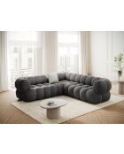 Divano angolare modulare in velluto grigio Maurice - 245x245x70 cm