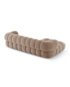 Maurice modulaire fluwelen hoekbank links donkerbeige - 270x165x70 cm